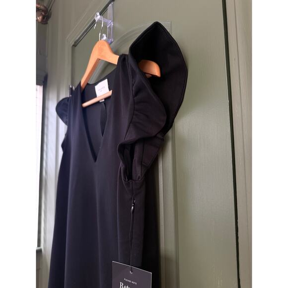 NWT Pomander Place Tuckernuck Black Flutter Sleeve Miko A-Line Maxi Dress Medium - Picture 7 of 11